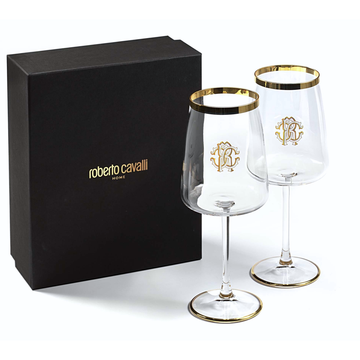 Roberto Cavalli Wine Glasses Set of 2 – Elegant Crystal Glassware | Hetvi Luxury