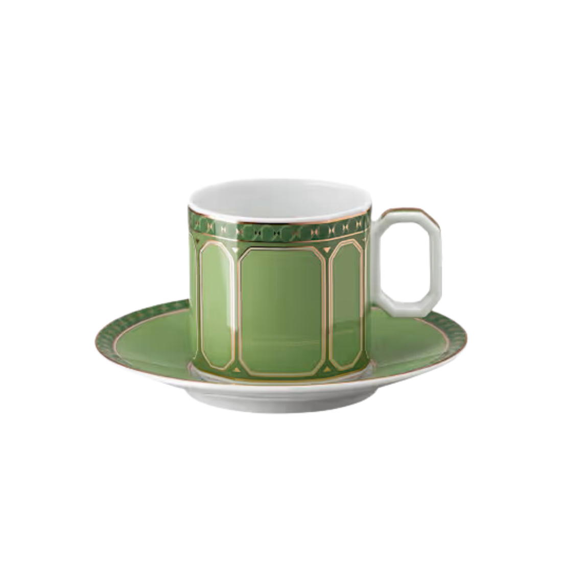 Swarovski x Rosenthal Signum Espresso Cup & Saucer Gift set of 2 (Fern + Rose)