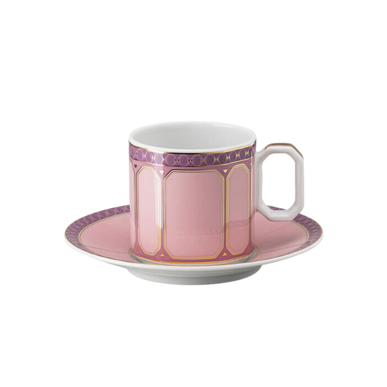 Swarovski x Rosenthal Signum Espresso Cup & Saucer Gift set of 2 (Fern + Rose)