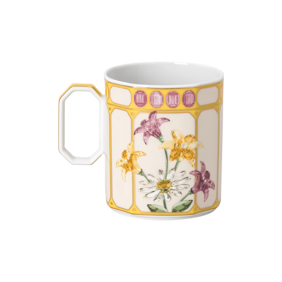 Swarovski x Rosenthal IDYLLIA Finch Yellow Mug with Handle