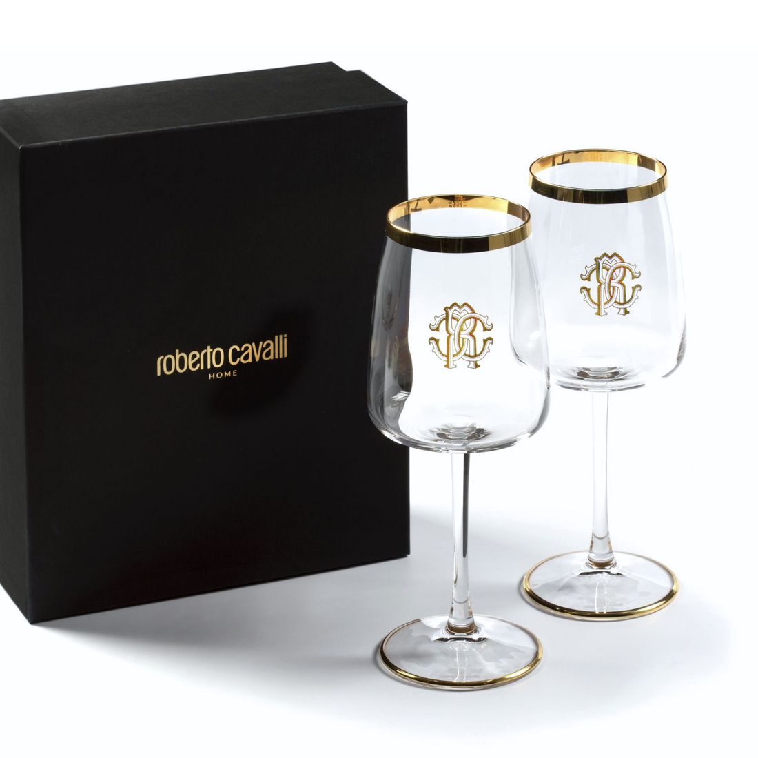 Roberto Cavalli Wine Glasses Set of 2 – Elegant Crystal Glassware | Hetvi Luxury