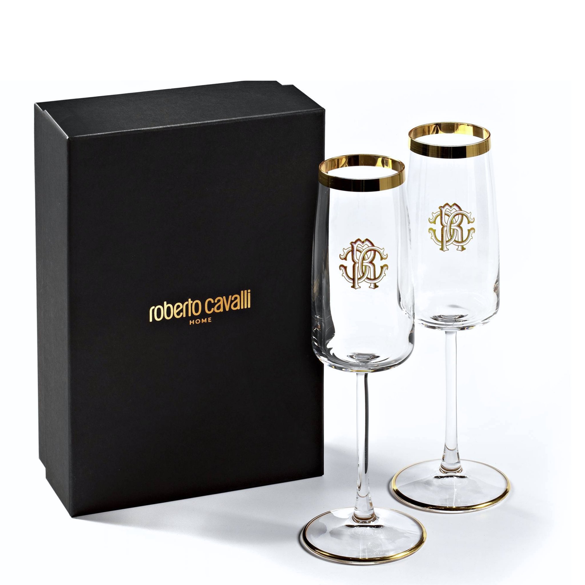 Roberto Cavalli Wine Glasses Set of 2 – Elegant Crystal Glassware | Hetvi Luxury