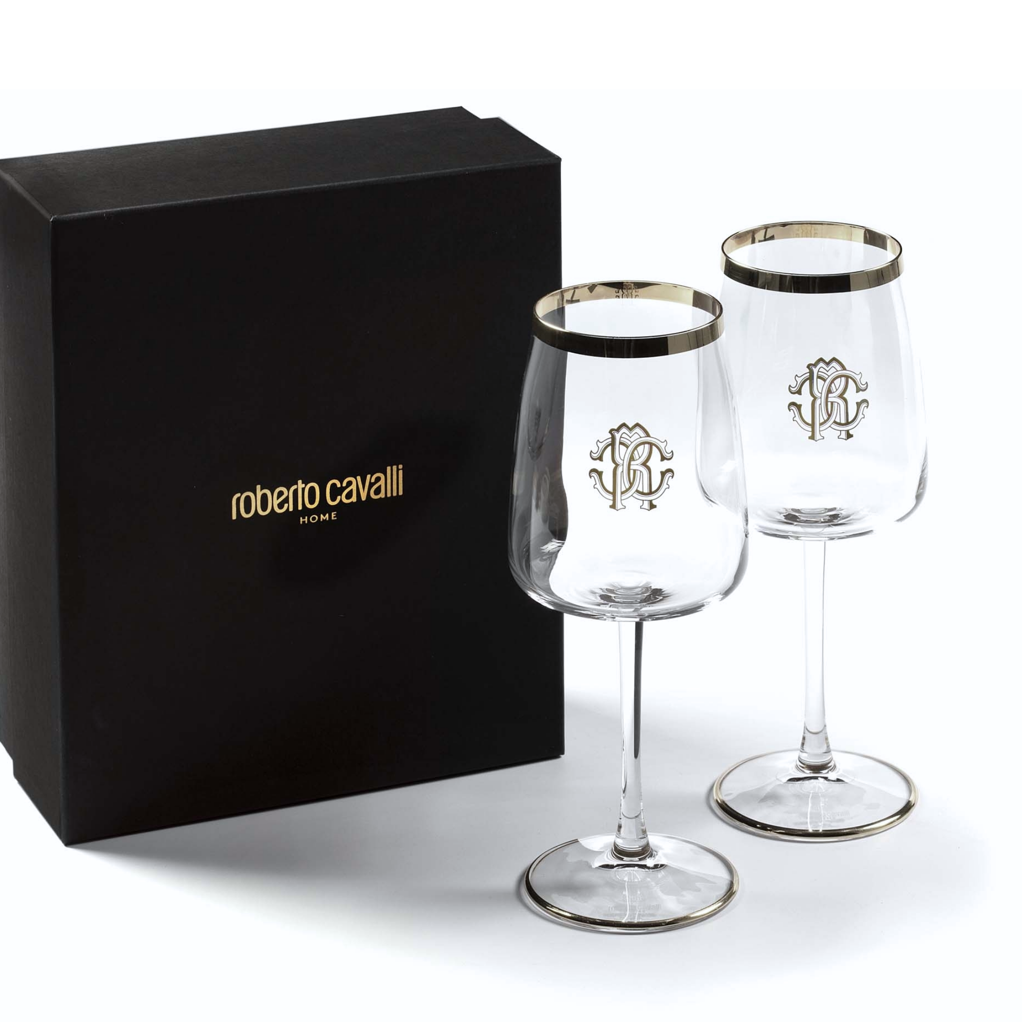 Roberto Cavalli Wine Glasses Set of 2 – Elegant Crystal Glassware | Hetvi Luxury