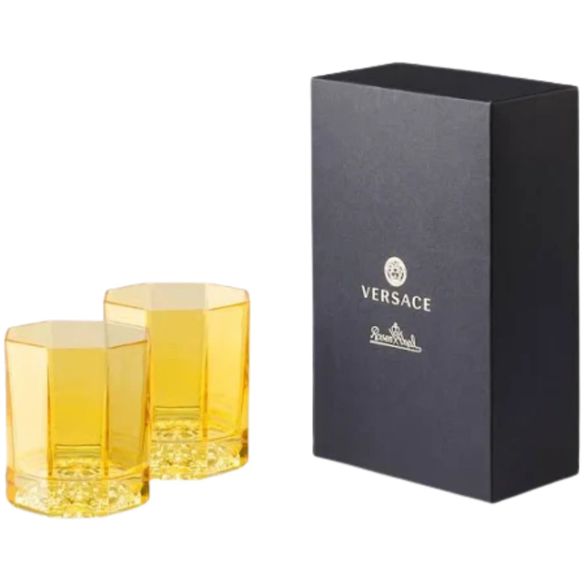 Medusa Lumiere Set of 2 Whisky Glasses – Versace Crystal Barware | Hetvi Luxury