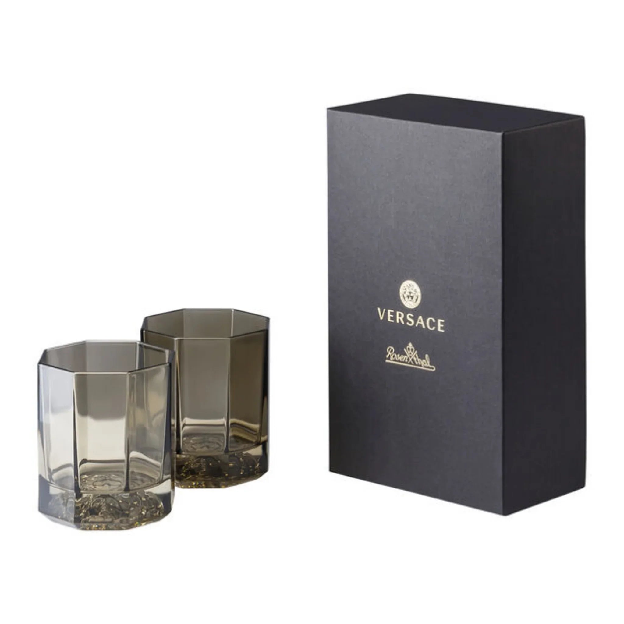 Medusa Lumiere Set of 2 Whisky Glasses – Versace Crystal Barware | Hetvi Luxury