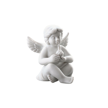 Angel with Birthday Cake – White Porcelain