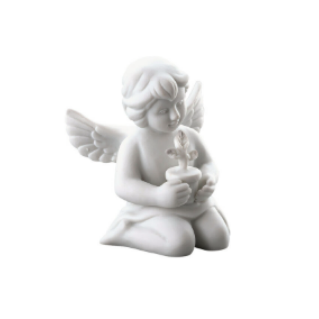 Angel with Flowerpot – White Porcelain Figurine by Rosenthal