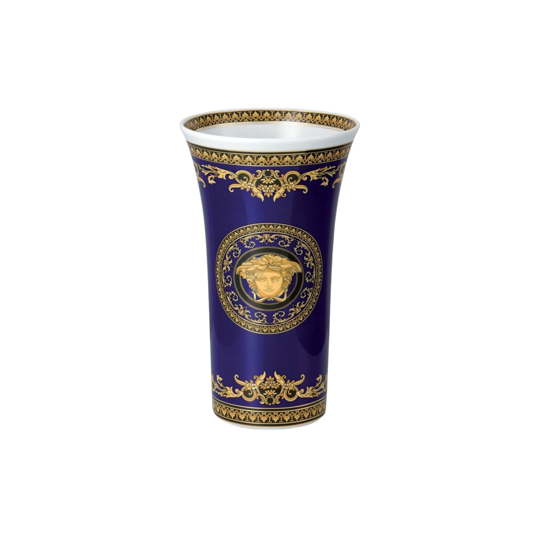 Versace Rosenthal Medusa Blue Vase
