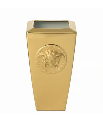 Versace Rosenthal Gold Porcelain Medusa Vase 24 cm
