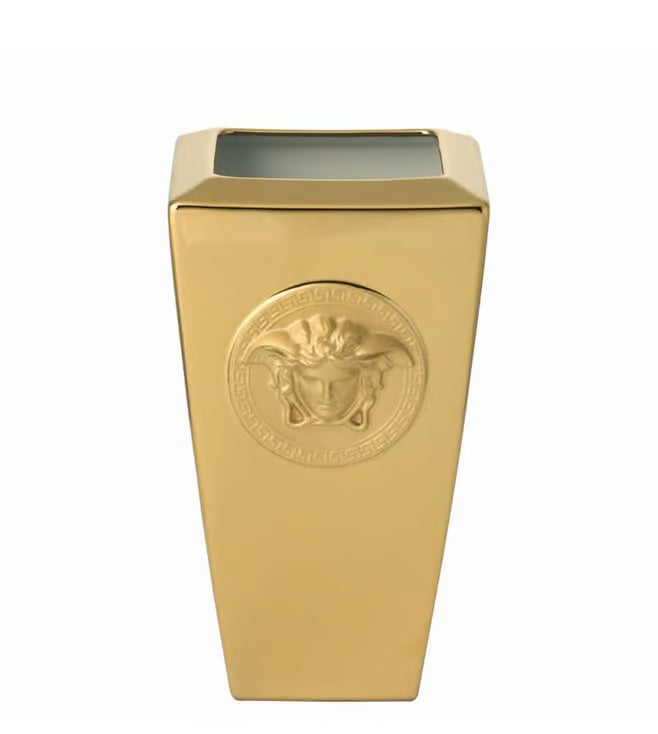 Versace Rosenthal Gold Porcelain Medusa Vase 24 cm