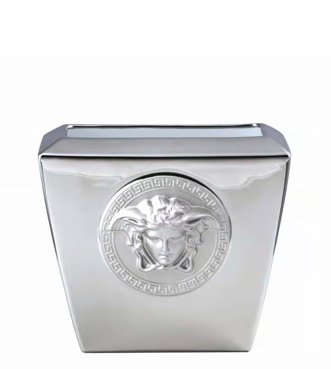 Versace Rosenthal Medusa Platin Vase 18 cm