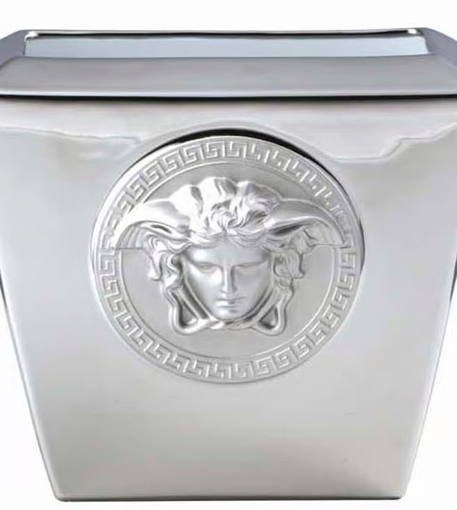 Versace Rosenthal Medusa Platin Vase 18 cm
